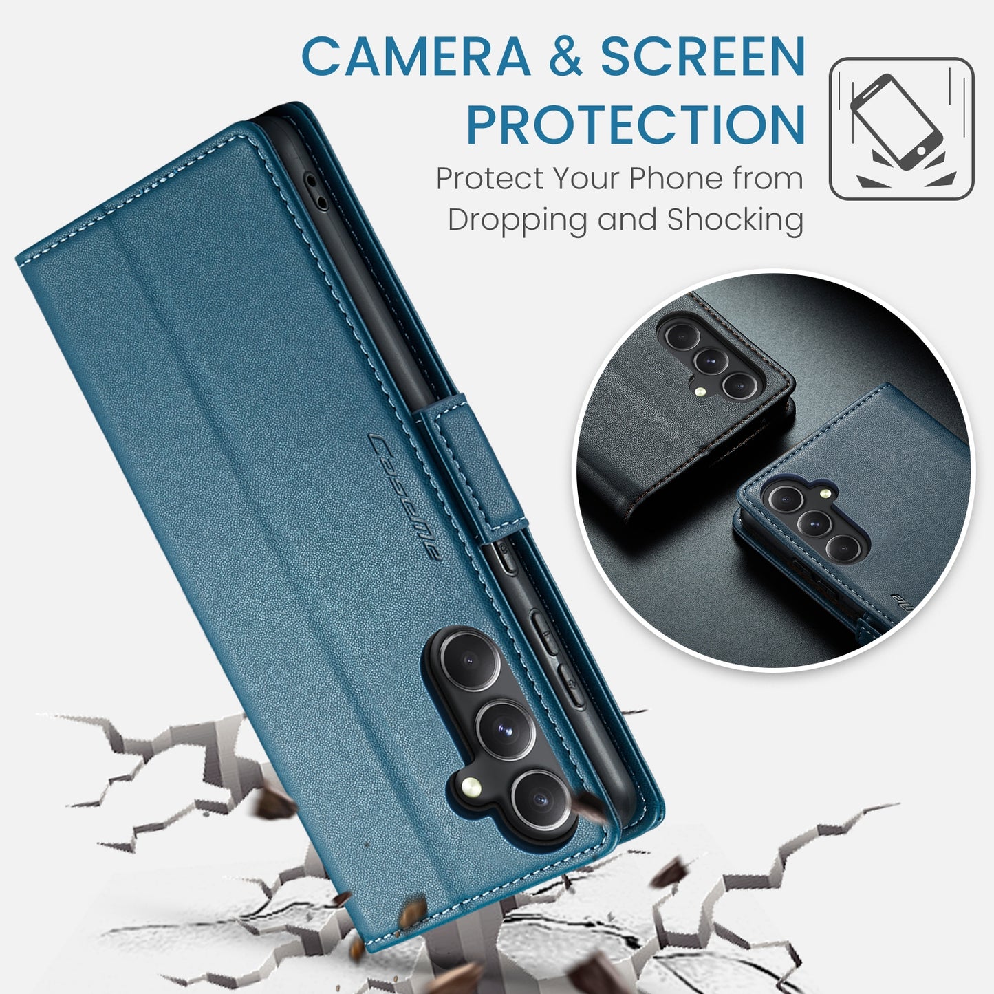 Samsung Galaxy S23 FE 5G Leather Wallet Case - RFID Blocking, Stand Function, Card Slots