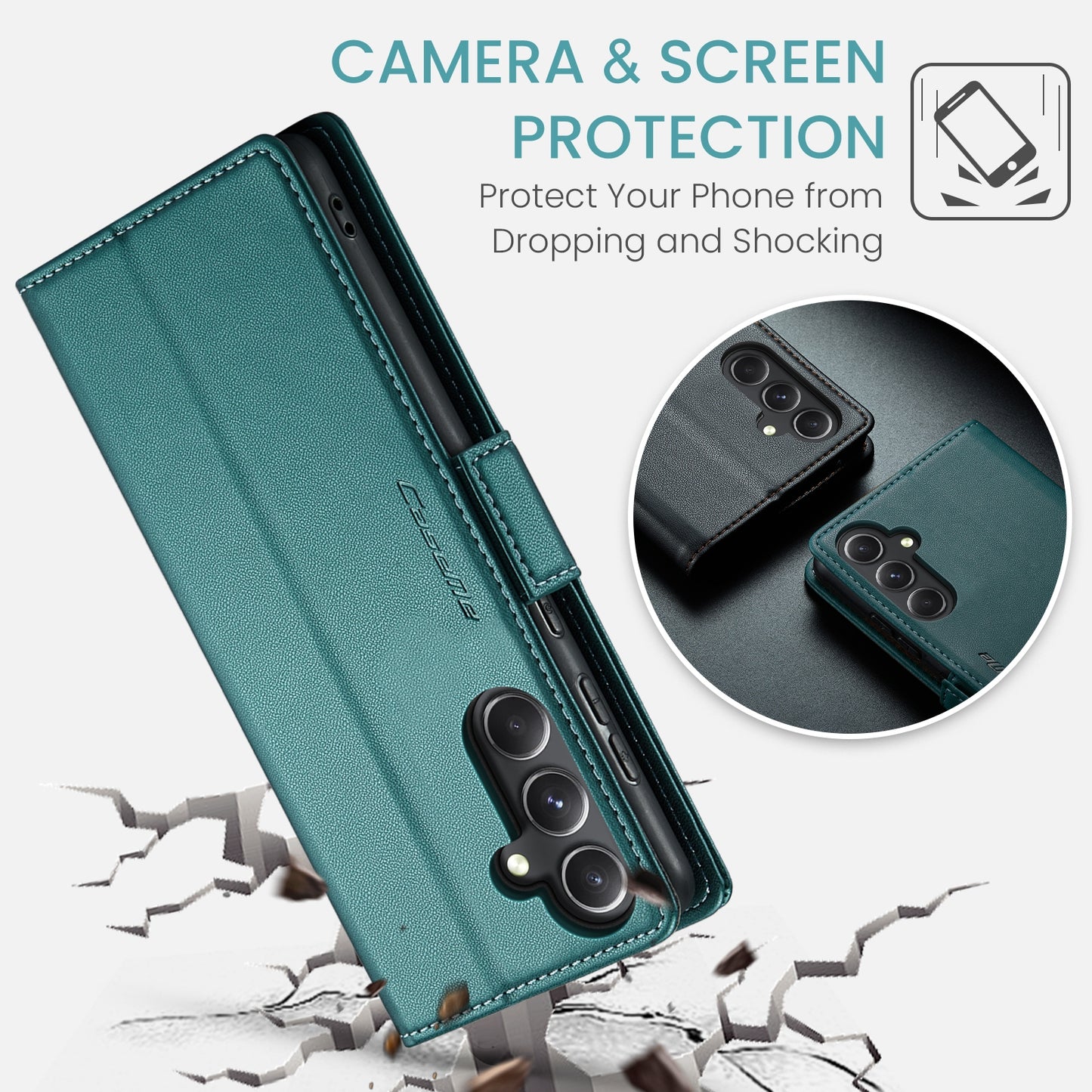 Samsung Galaxy S23 FE 5G Leather Wallet Case - RFID Blocking, Stand Function, Card Slots