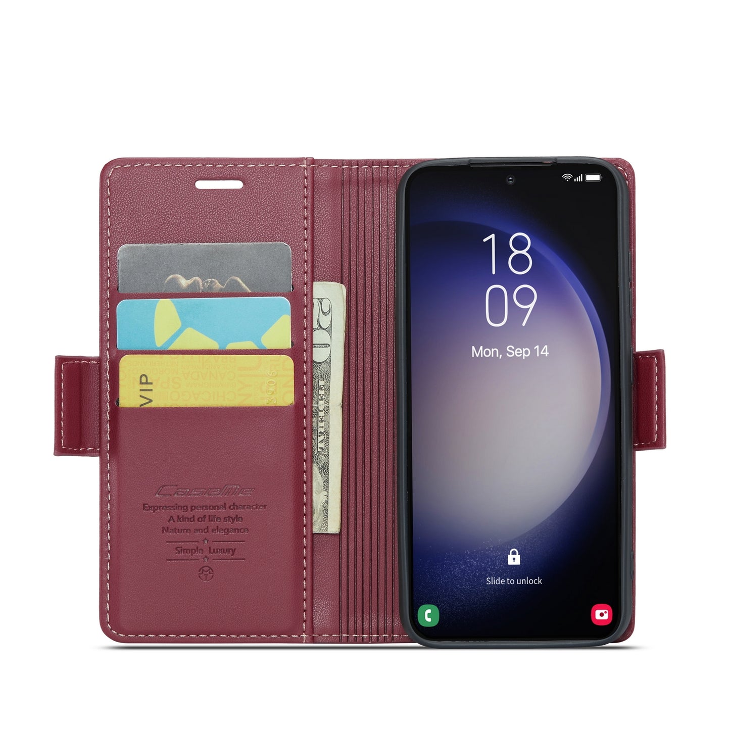 Samsung Galaxy S24 5G Leather Wallet Case - RFID Blocking, Stand Function, Card Slots