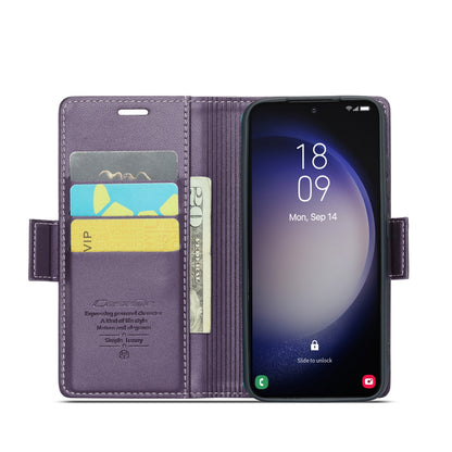 Samsung Galaxy S24 5G Leather Wallet Case - RFID Blocking, Stand Function, Card Slots
