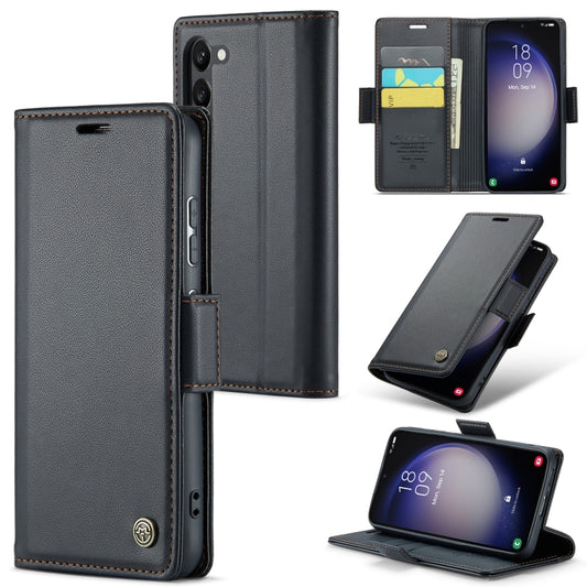 Samsung Galaxy S24+ Leather Wallet Case - RFID Blocking, Stand Function, Card Slots