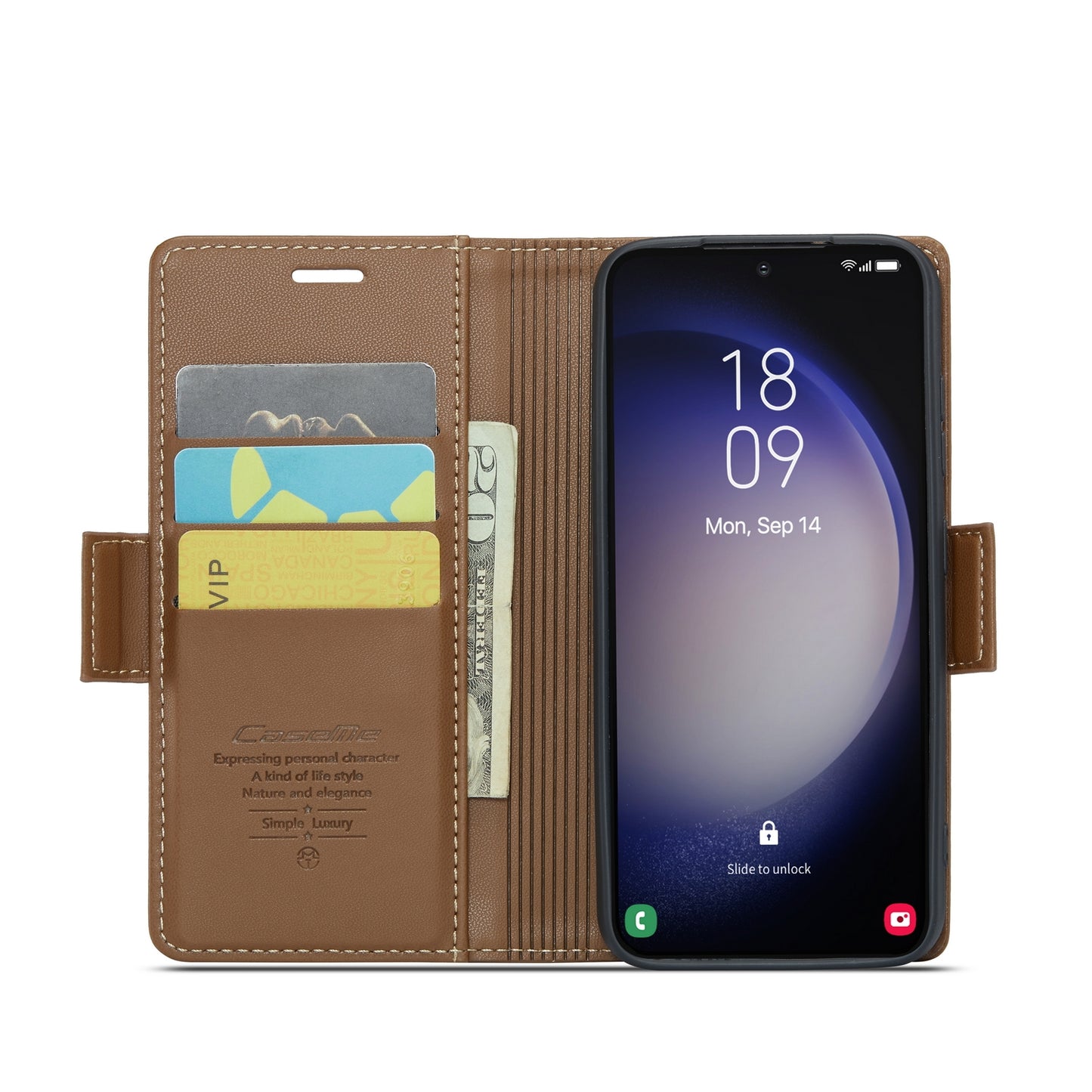 Samsung Galaxy S24+ Leather Wallet Case - RFID Blocking, Stand Function, Card Slots