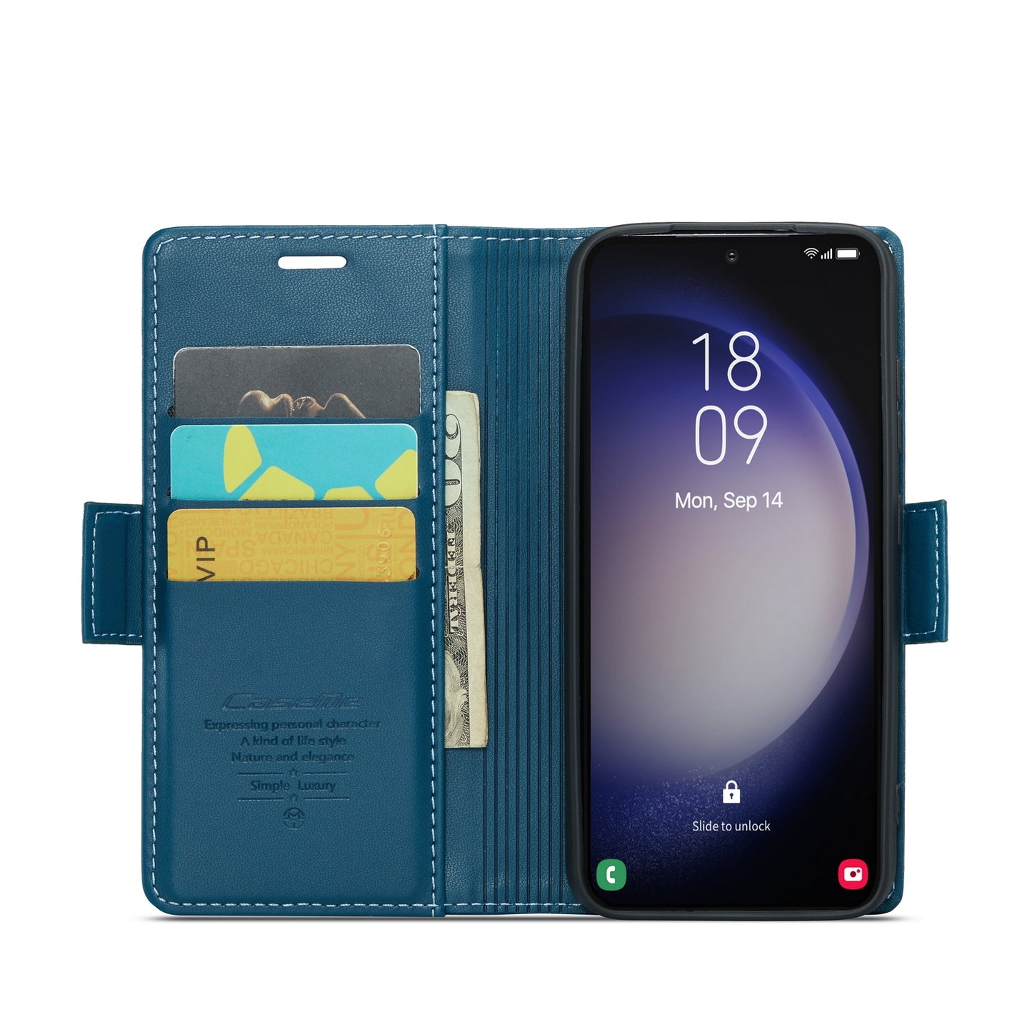 Samsung Galaxy S24+ Leather Wallet Case - RFID Blocking, Stand Function, Card Slots