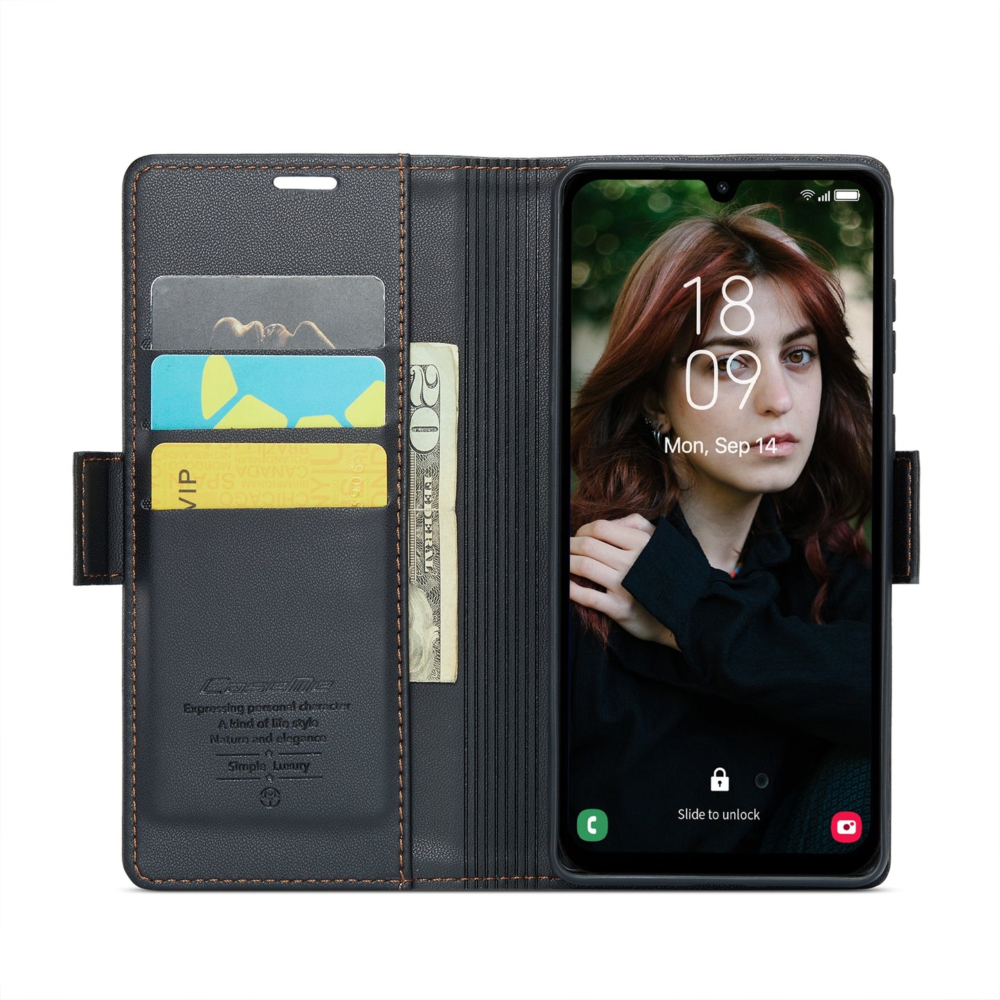 Samsung Galaxy A15 5G Leather Wallet Case - RFID Blocking, Stand Function, Card Slots