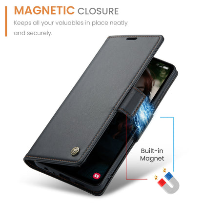 Samsung Galaxy A15 5G Leather Wallet Case - RFID Blocking, Stand Function, Card Slots