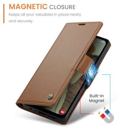 Samsung Galaxy A15 5G Leather Wallet Case - RFID Blocking, Stand Function, Card Slots