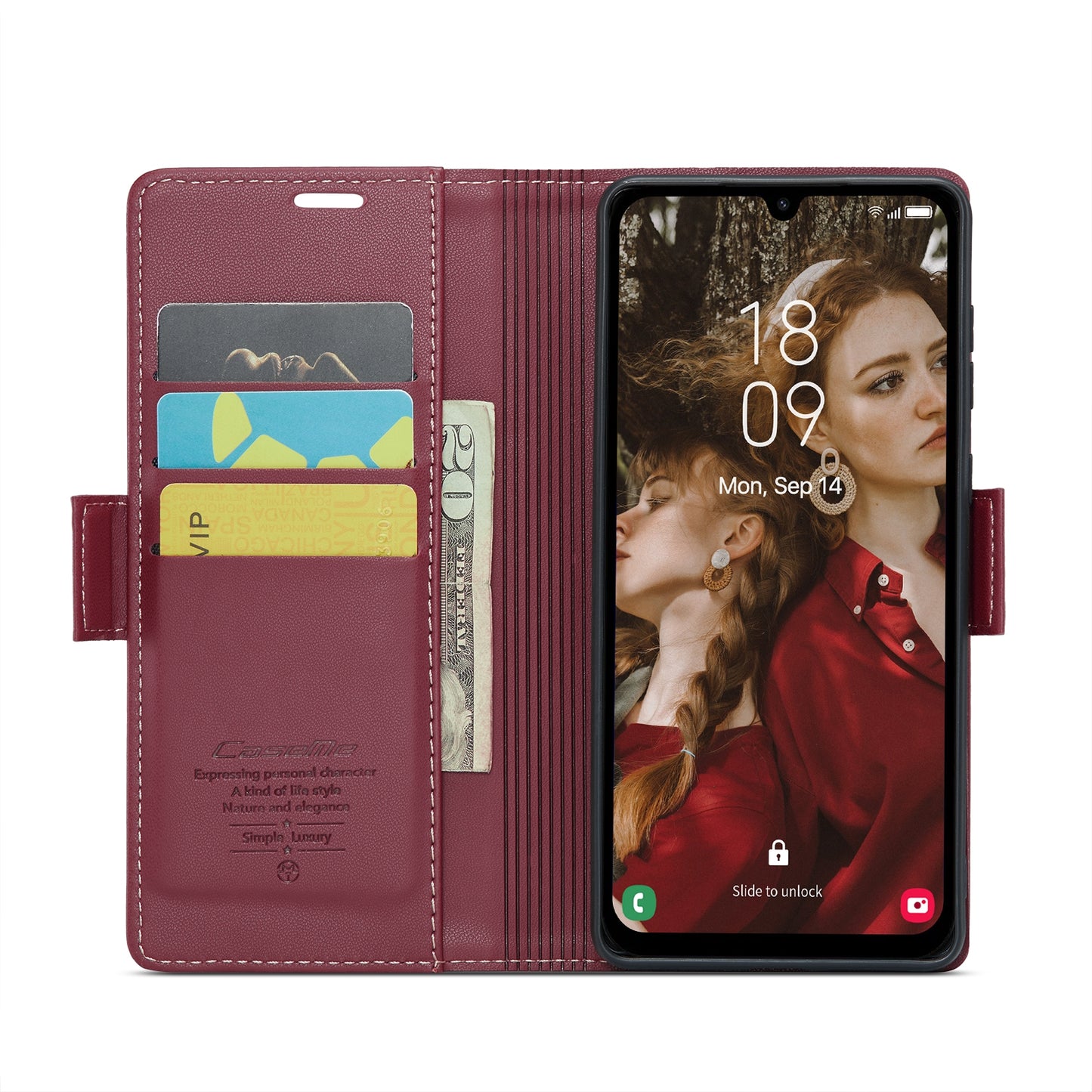 Samsung Galaxy A15 5G Leather Wallet Case - RFID Blocking, Stand Function, Card Slots