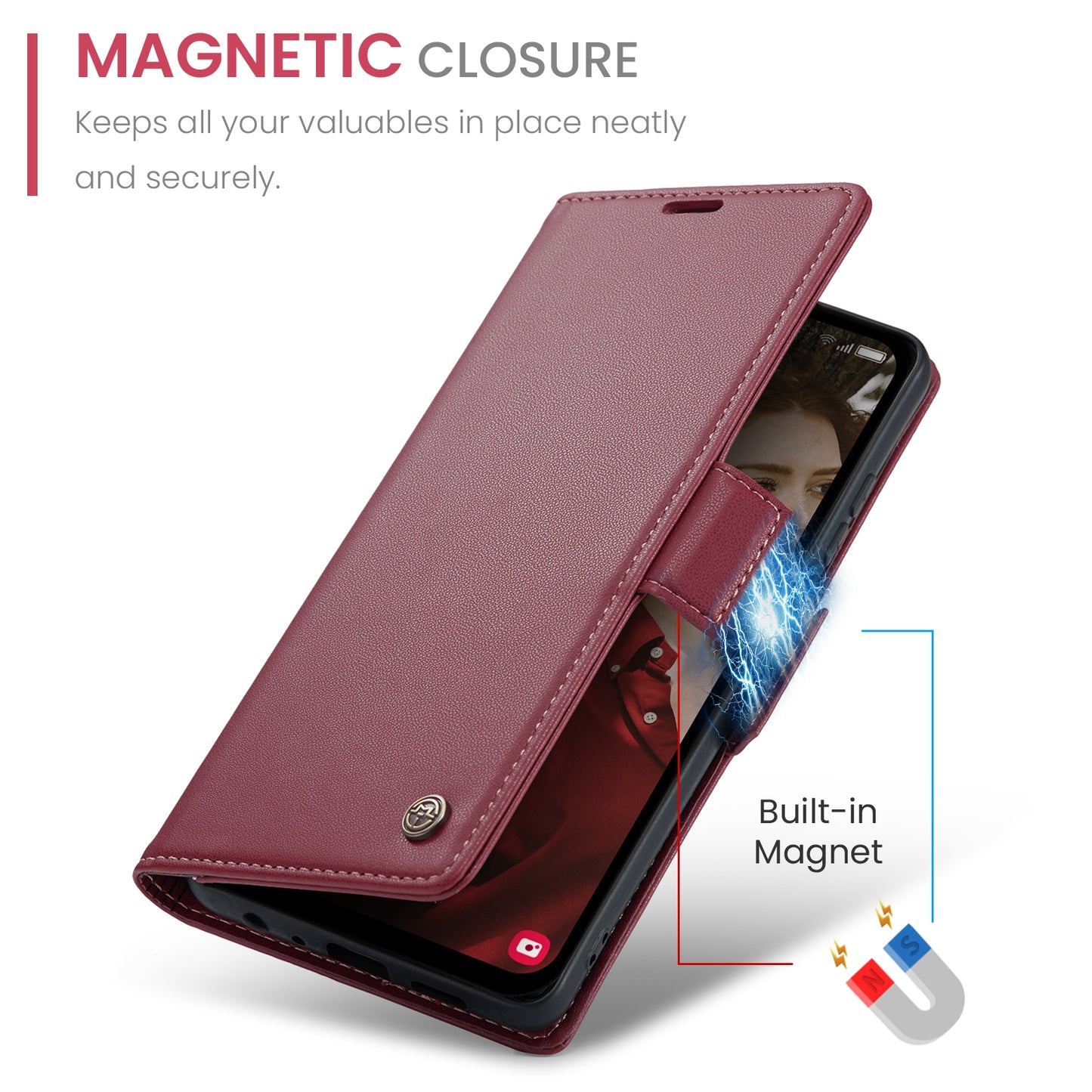 Samsung Galaxy A15 5G Leather Wallet Case - RFID Blocking, Stand Function, Card Slots
