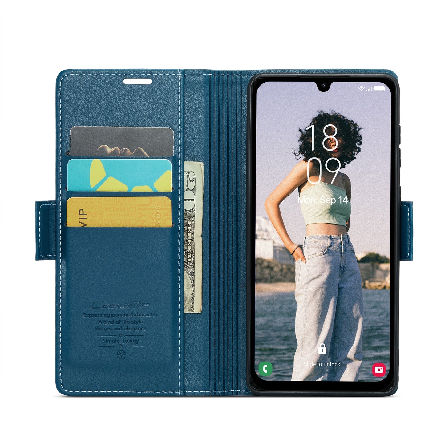 Samsung Galaxy A15 5G Leather Wallet Case - RFID Blocking, Stand Function, Card Slots