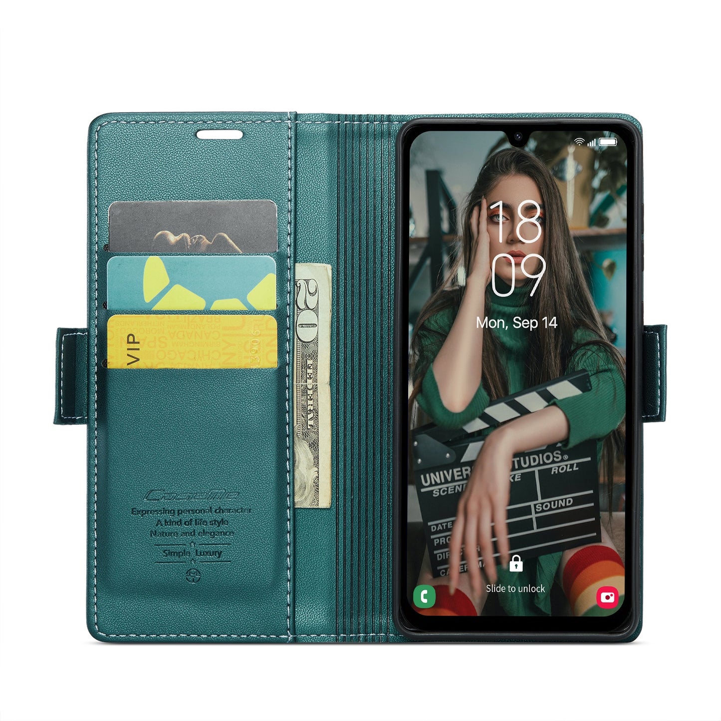 Samsung Galaxy A15 5G Leather Wallet Case - RFID Blocking, Stand Function, Card Slots