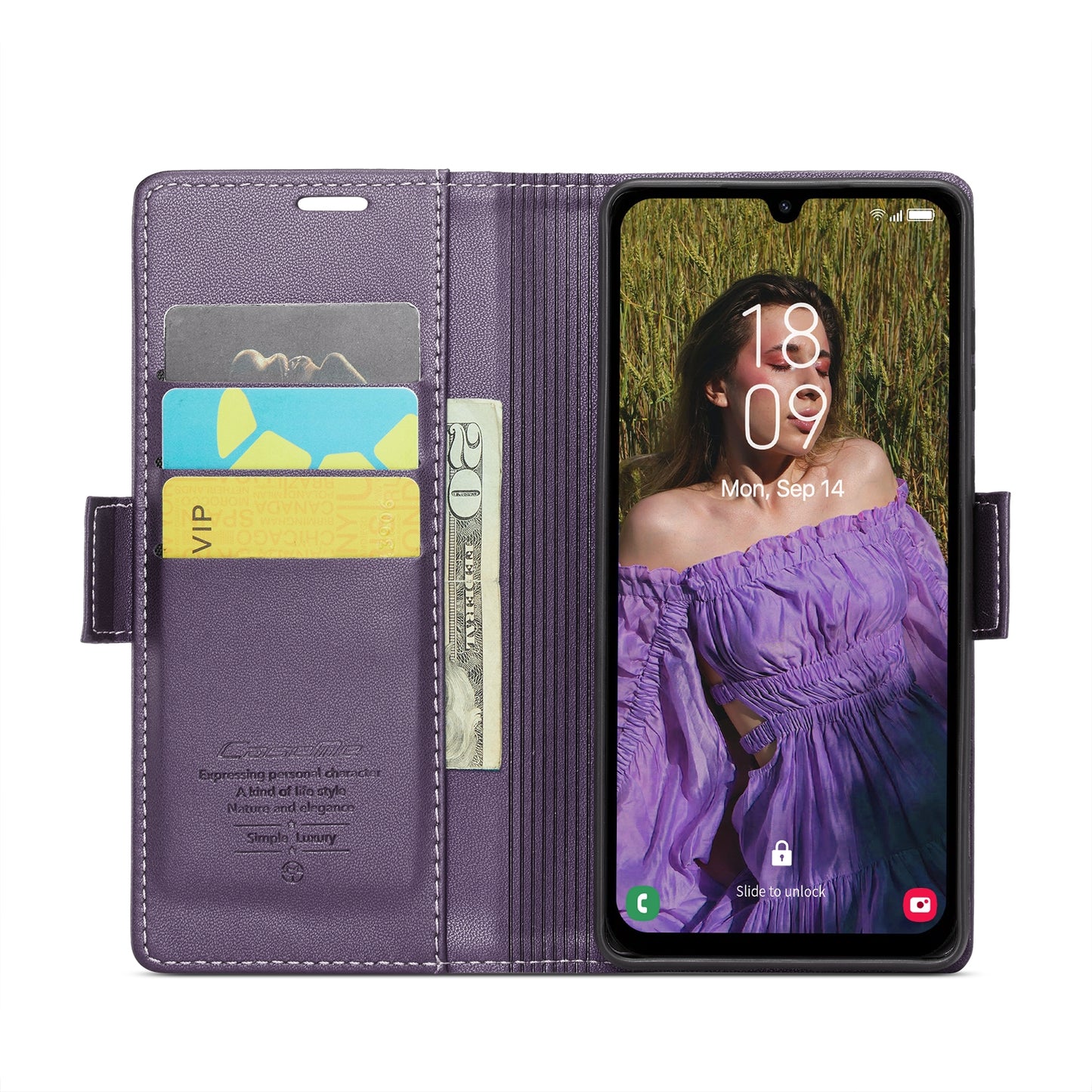 Samsung Galaxy A15 5G Leather Wallet Case - RFID Blocking, Stand Function, Card Slots