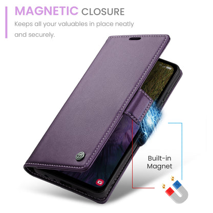Samsung Galaxy A15 5G Leather Wallet Case - RFID Blocking, Stand Function, Card Slots