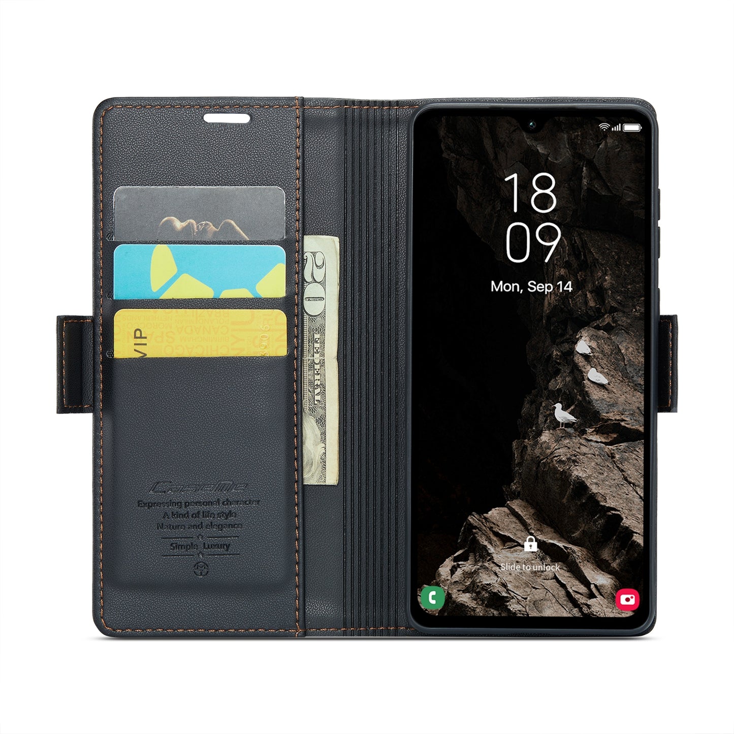 Samsung Galaxy A05s Leather Wallet Case - RFID Blocking, Stand Function, Card Slots