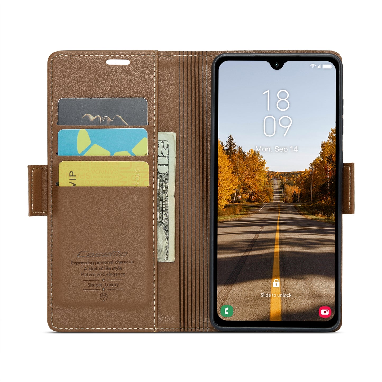 Samsung Galaxy A05s Leather Wallet Case - RFID Blocking, Stand Function, Card Slots