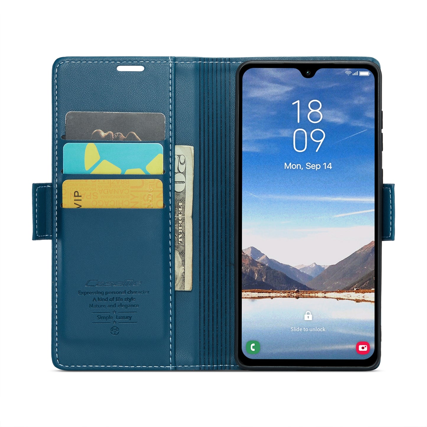 Samsung Galaxy A05s Leather Wallet Case - RFID Blocking, Stand Function, Card Slots