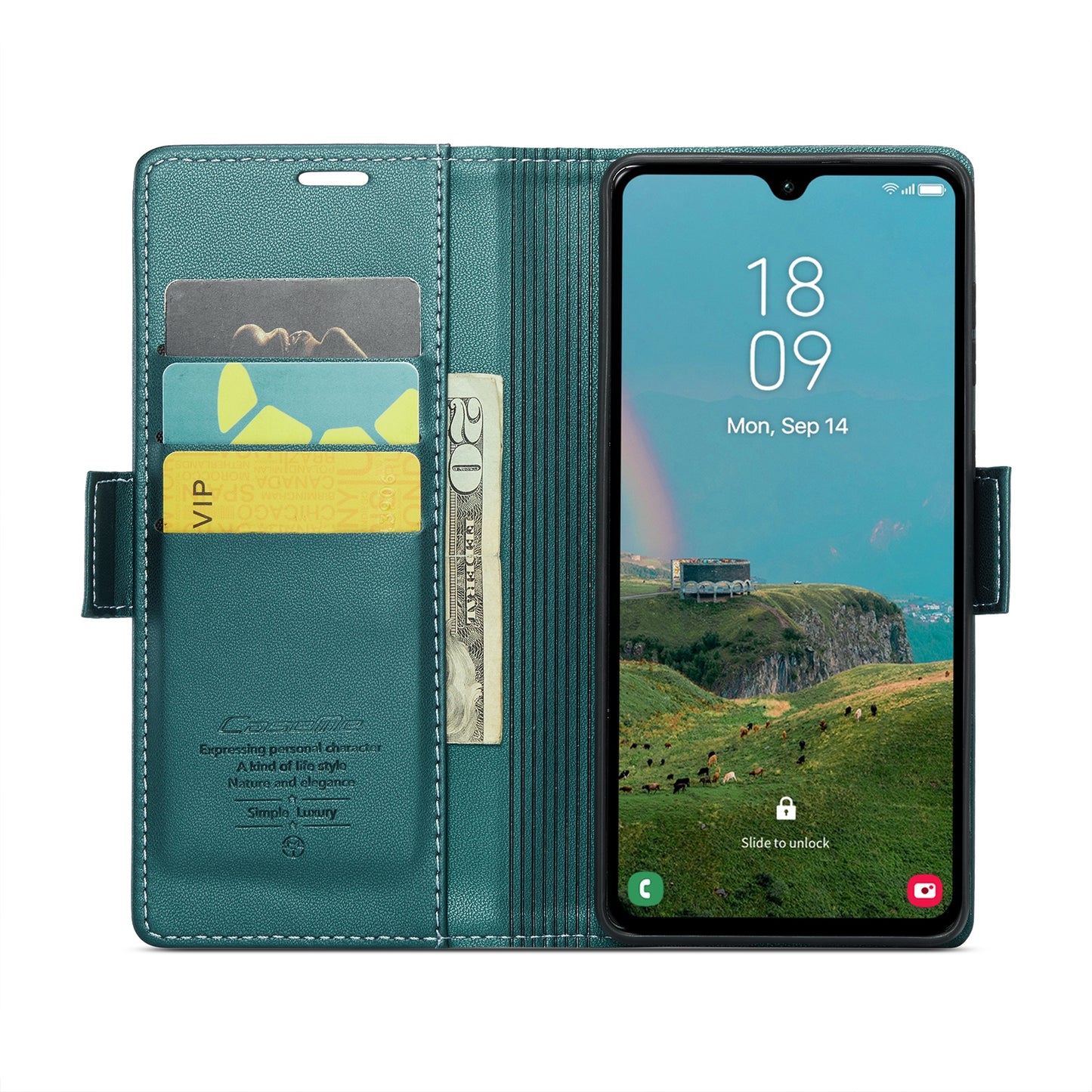 Samsung Galaxy A05s Leather Wallet Case - RFID Blocking, Stand Function, Card Slots