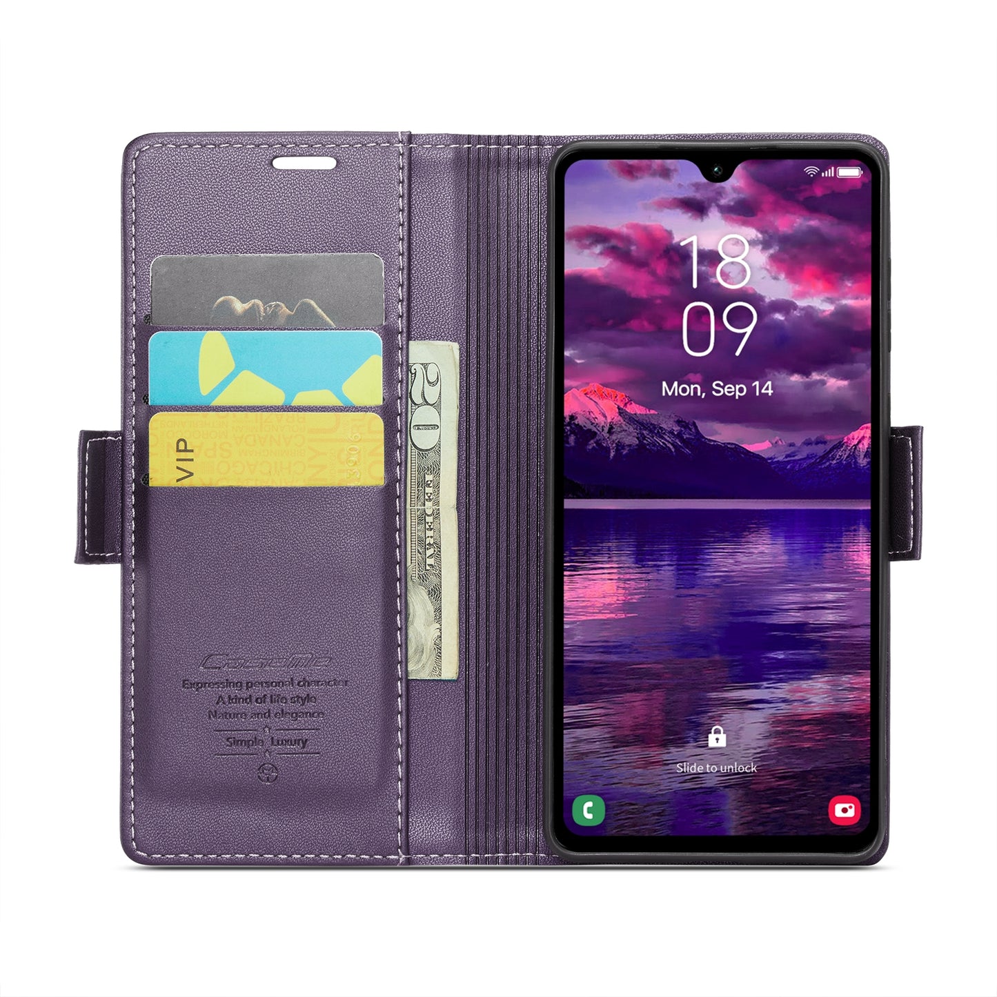 Samsung Galaxy A05s Leather Wallet Case - RFID Blocking, Stand Function, Card Slots