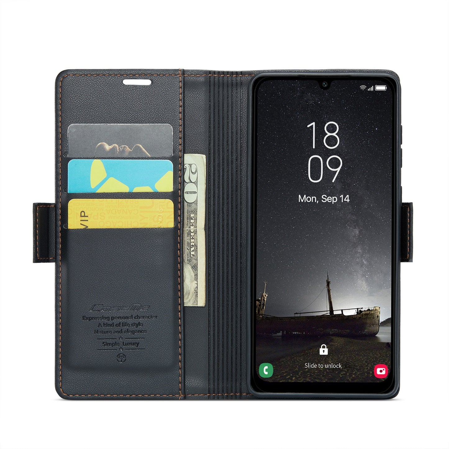 Samsung Galaxy A25 5G Leather Wallet Case - RFID Blocking, Stand Function, Card Slots
