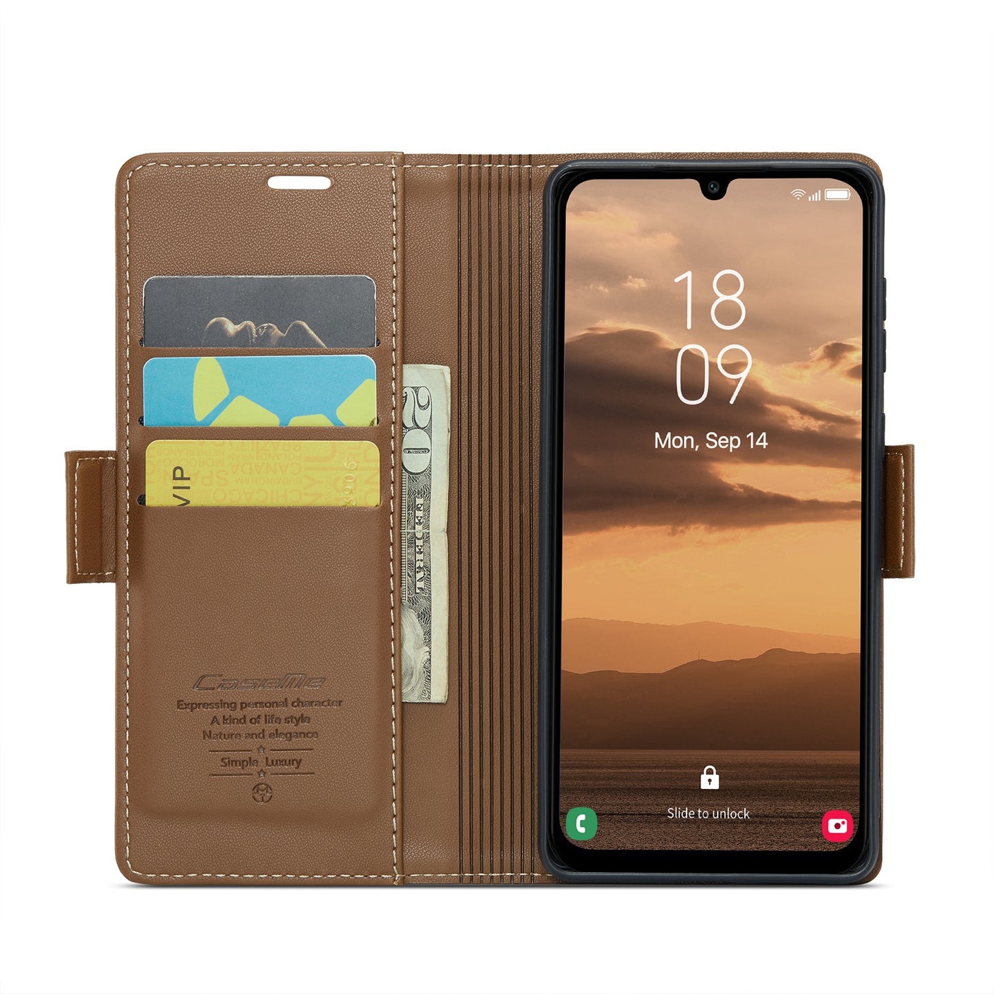 Samsung Galaxy A25 5G Leather Wallet Case - RFID Blocking, Stand Function, Card Slots