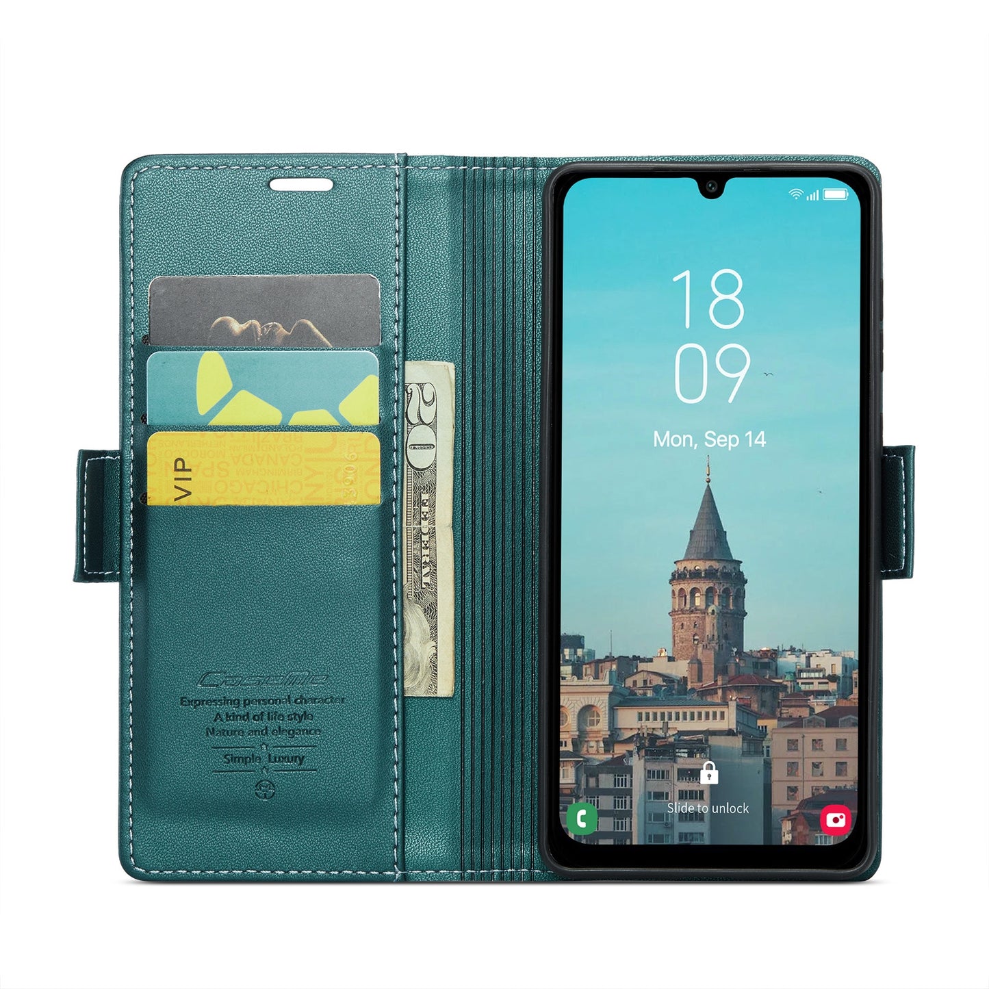 Samsung Galaxy A25 5G Leather Wallet Case - RFID Blocking, Stand Function, Card Slots
