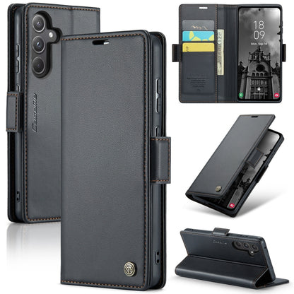 Samsung Galaxy A55 Leather Wallet Case - RFID Blocking, Stand Function, Card Slots