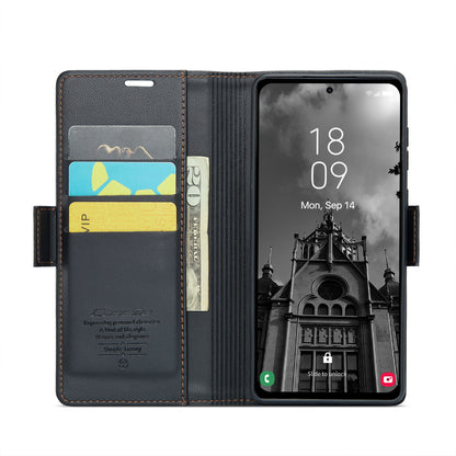 Samsung Galaxy A55 Leather Wallet Case - RFID Blocking, Stand Function, Card Slots