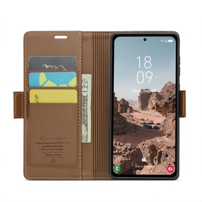 Samsung Galaxy A55 Leather Wallet Case - RFID Blocking, Stand Function, Card Slots