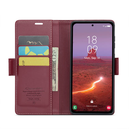 Samsung Galaxy A55 Leather Wallet Case - RFID Blocking, Stand Function, Card Slots