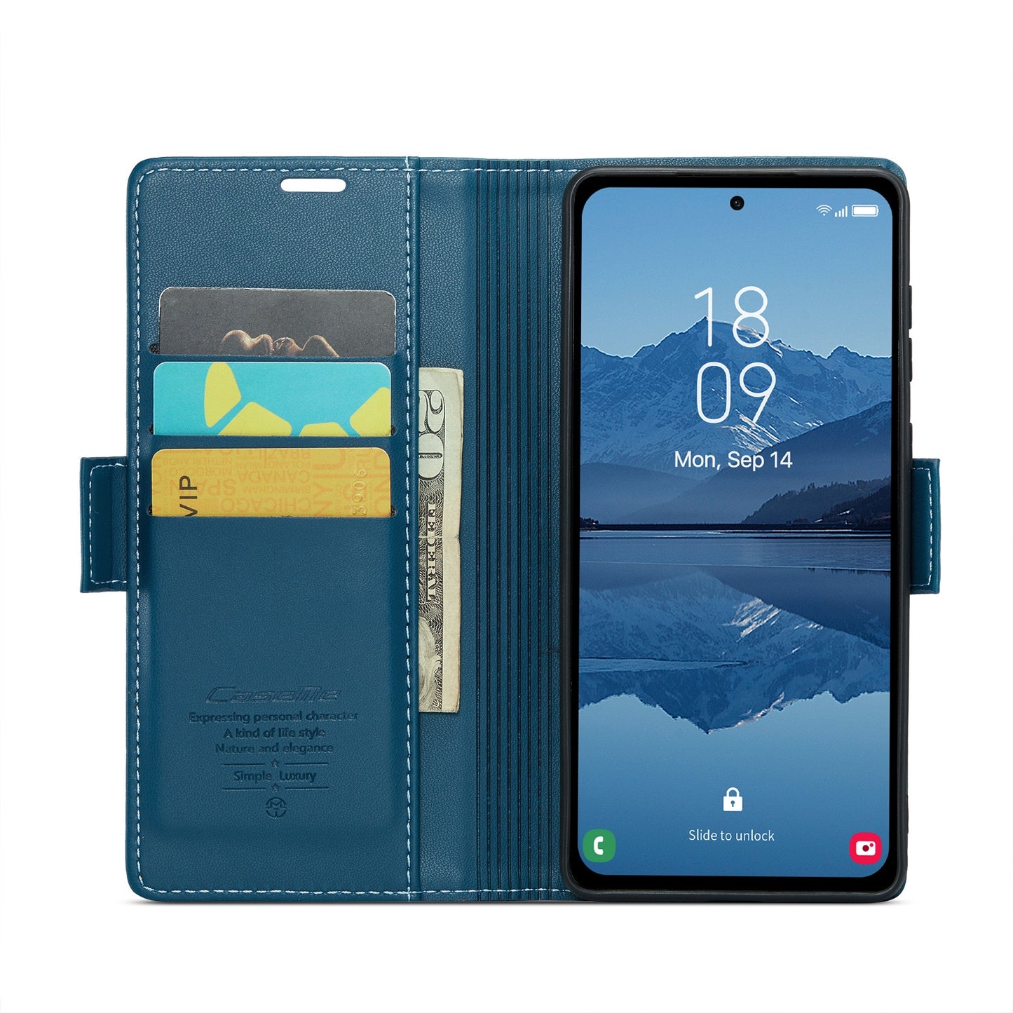 Samsung Galaxy A55 Leather Wallet Case - RFID Blocking, Stand Function, Card Slots