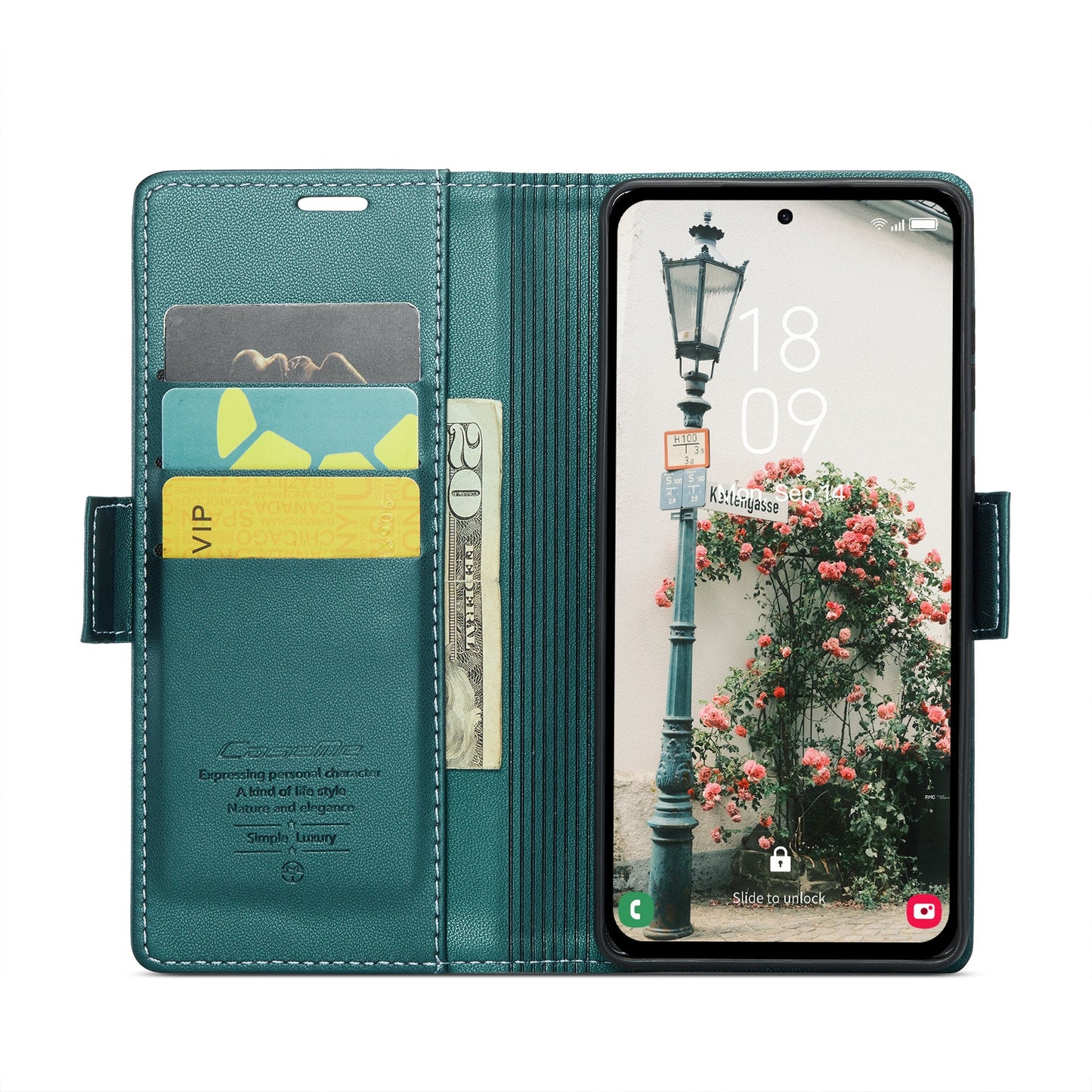 Samsung Galaxy A55 Leather Wallet Case - RFID Blocking, Stand Function, Card Slots