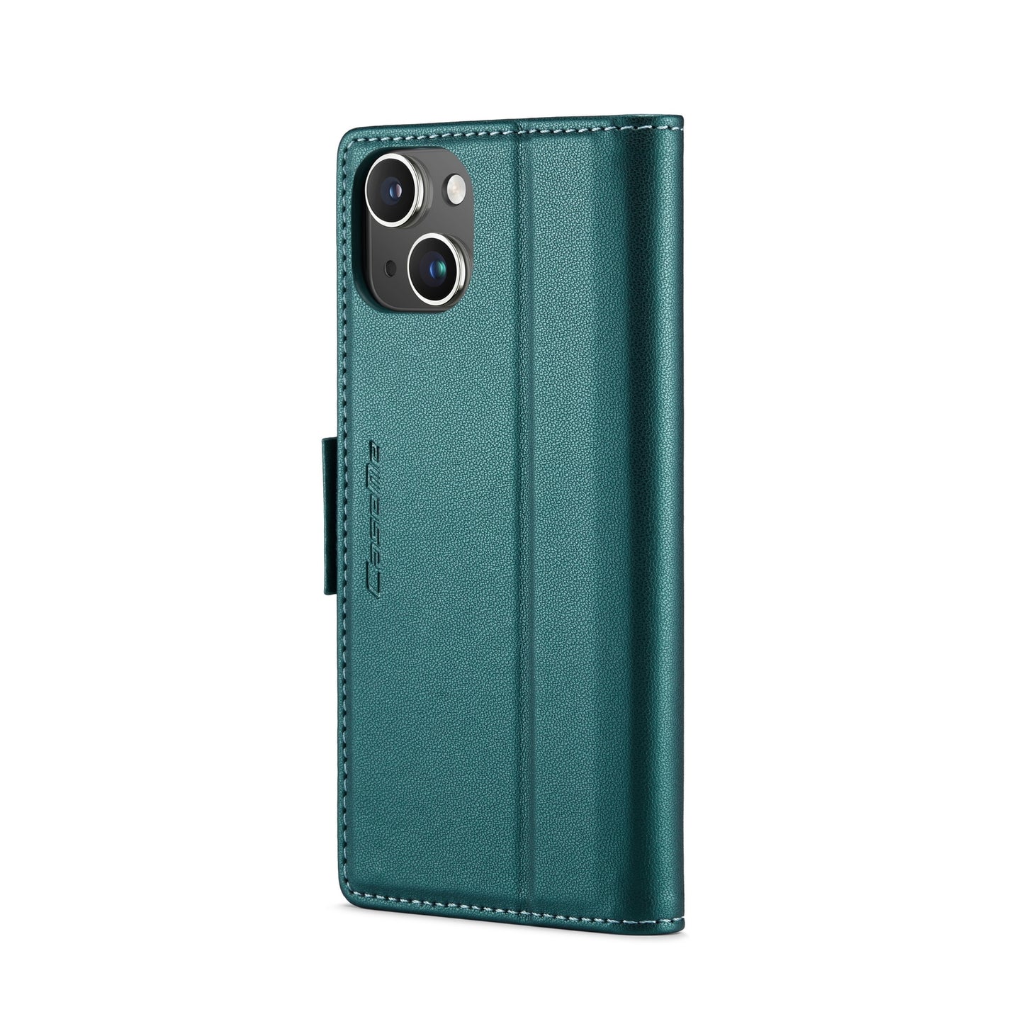 iPhone 14 Leather Wallet Case - RFID Blocking, Stand Function, Card Slots