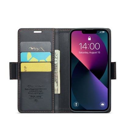 iPhone 14 Plus Leather Wallet Case - RFID Blocking, Stand Function, Card Slots