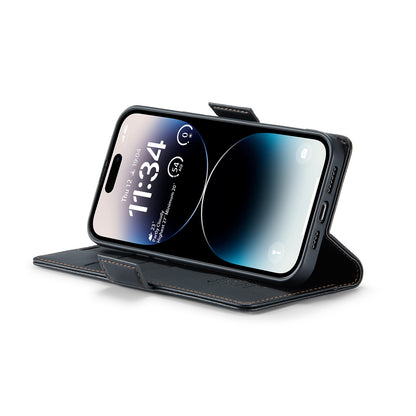 iPhone 14 Pro Max Leather Wallet Case - RFID Blocking, Stand Function, Card Slots