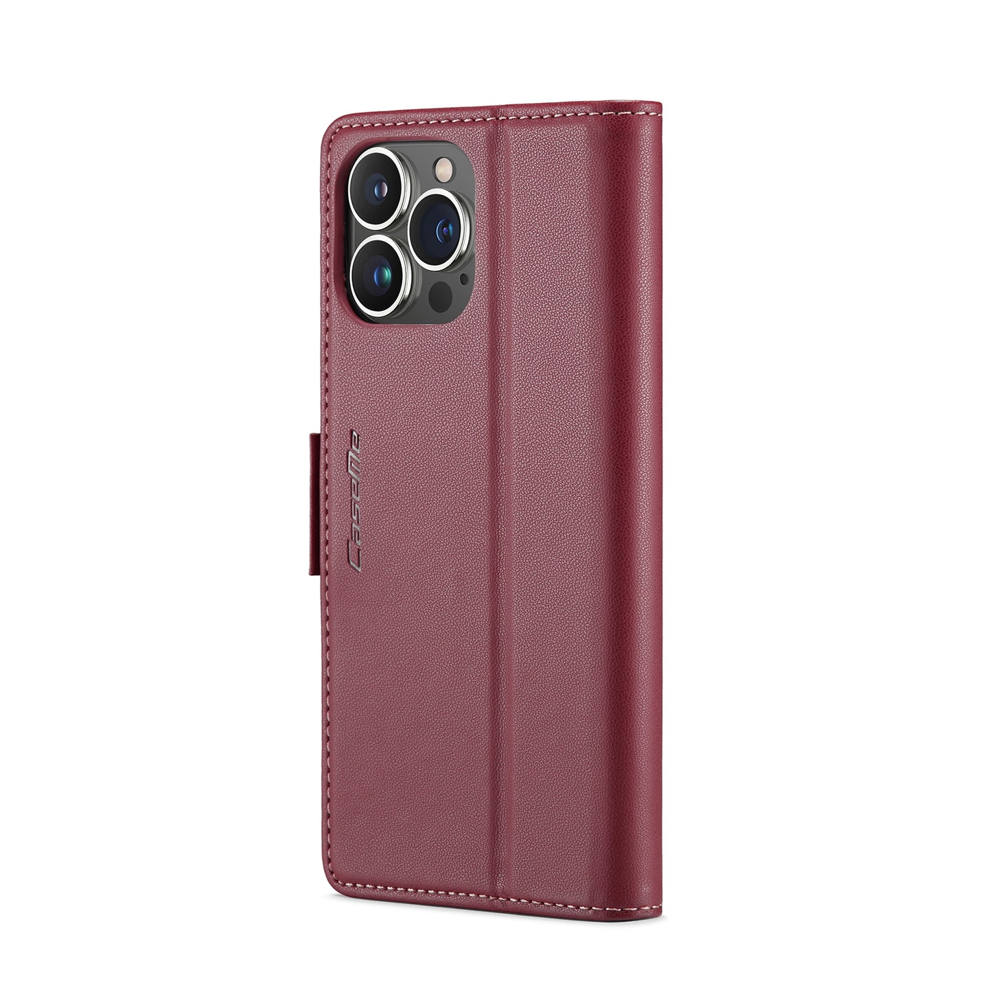 iPhone 14 Pro Max Leather Wallet Case - RFID Blocking, Stand Function, Card Slots