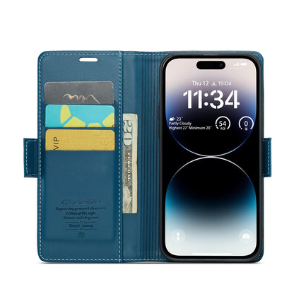 iPhone 14 Pro Max Leather Wallet Case - RFID Blocking, Stand Function, Card Slots
