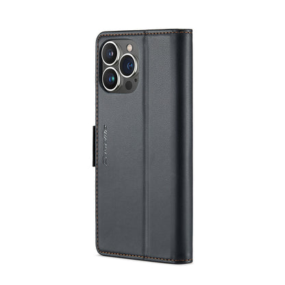 iPhone 13 Pro Max Leather Wallet Case - RFID Blocking, Stand Function, Card Slots