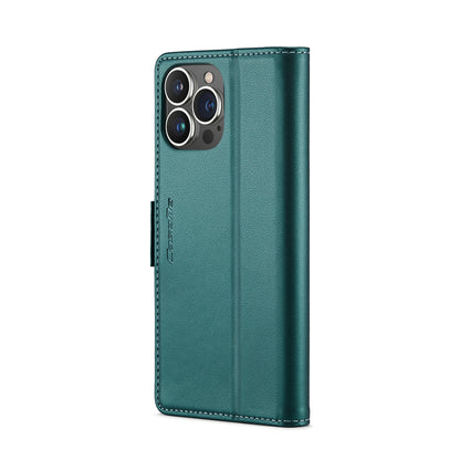 iPhone 13 Pro Max Leather Wallet Case - RFID Blocking, Stand Function, Card Slots