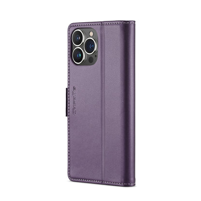 iPhone 13 Pro Max Leather Wallet Case - RFID Blocking, Stand Function, Card Slots