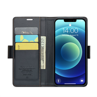 iPhone 12/12 Pro Leather Wallet Case - RFID Blocking, Stand Function, Card Slots