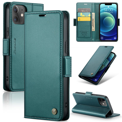 iPhone 12/12 Pro Leather Wallet Case - RFID Blocking, Stand Function, Card Slots