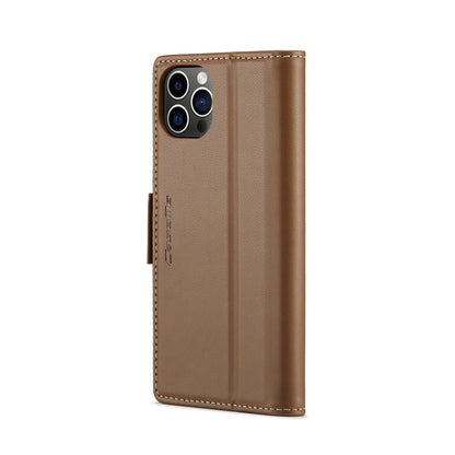 iPhone 12 Pro Max Leather Wallet Case - RFID Blocking, Stand Function, Card Slots