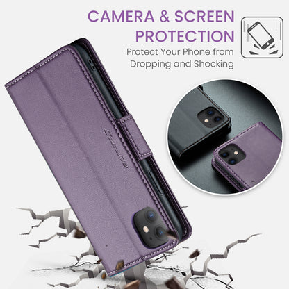 iPhone 11 Leather Wallet Case - RFID Blocking, Stand Function, Card Slots