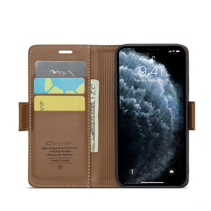 iPhone 11 Pro Max Leather Wallet Case - RFID Blocking, Stand Function, Card Slots