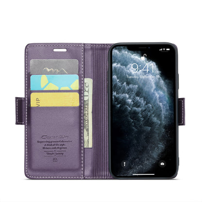 iPhone 11 Pro Max Leather Wallet Case - RFID Blocking, Stand Function, Card Slots