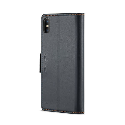 iPhone XS Max Leather Wallet Case - RFID Blocking, Stand Function, Card Slots