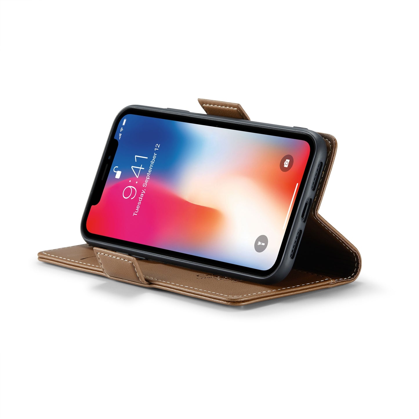 iPhone XS Max Leather Wallet Case - RFID Blocking, Stand Function, Card Slots