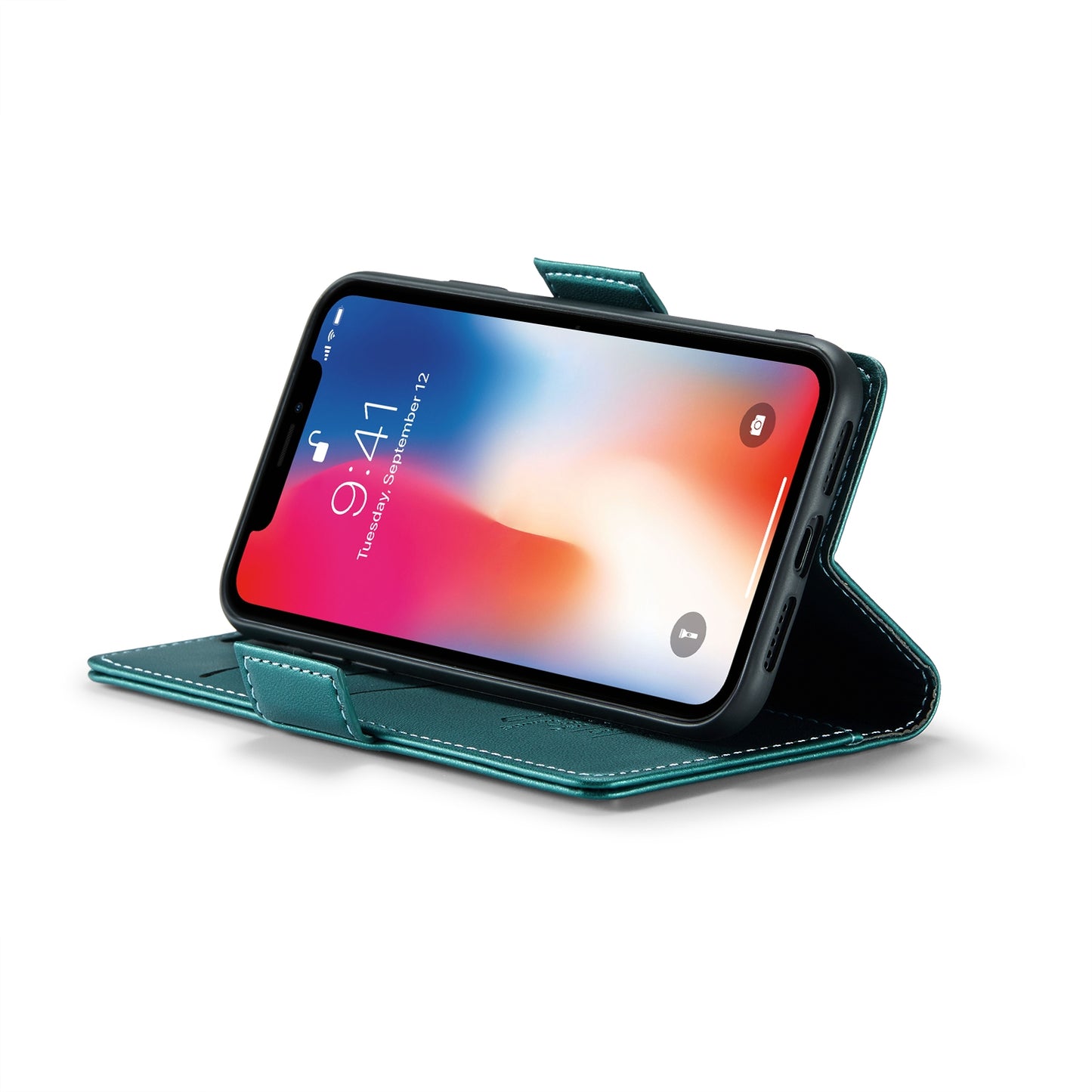 iPhone XS Max Leather Wallet Case - RFID Blocking, Stand Function, Card Slots