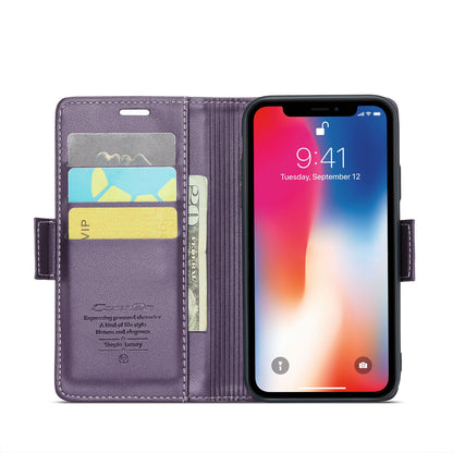 iPhone XS Max Leather Wallet Case - RFID Blocking, Stand Function, Card Slots