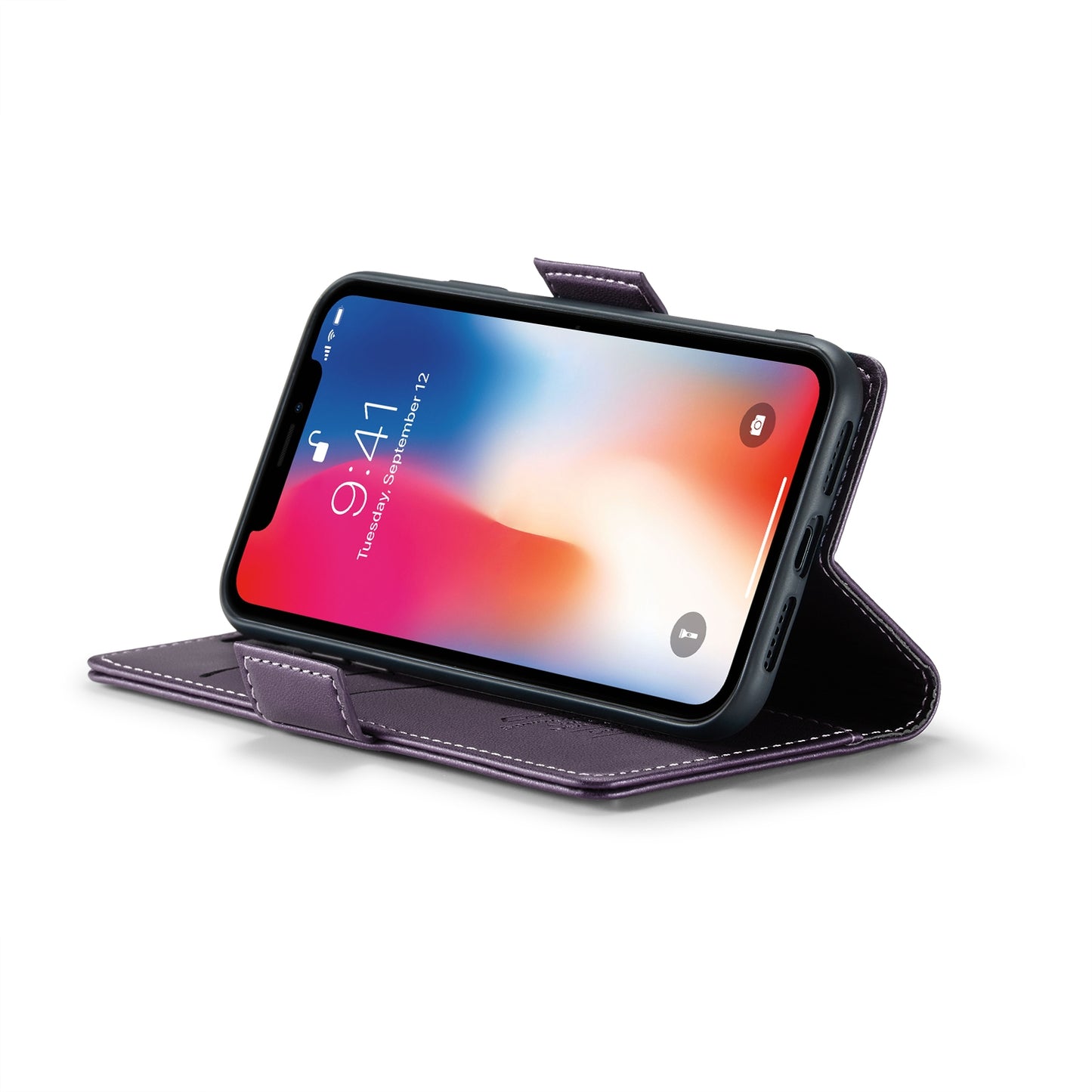 iPhone XS Max Leather Wallet Case - RFID Blocking, Stand Function, Card Slots