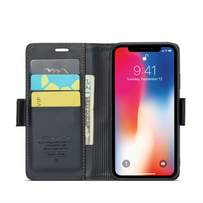 iPhone XS Leather Wallet Case - RFID Blocking, Stand Function, Card Slots
